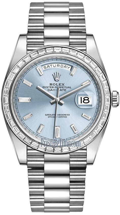 rolex day date platinum baguette|rolex diamond set platinum.